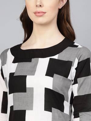 Black printed Cotton kurti 4