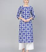 Blue printed Cotton kurti