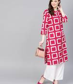 Pink printed Cotton kurti