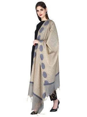 Grey Gold Banarasi Art Silk Woven Design Dupatta 3