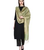 Green Gold Banarasi Art Silk Woven Design Dupatta