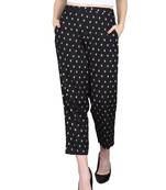 Black Rayon Printed Pants