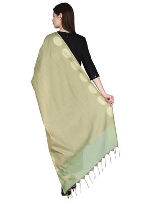 Green Gold Banarasi Art Silk Woven Design Dupatta 4