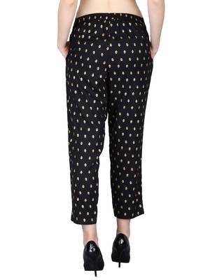 Black Rayon Printed Pants 3