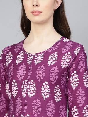 purple printed Cotton kurti 4