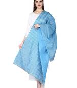 Blue Women's Hand Block Printed Dupatta
