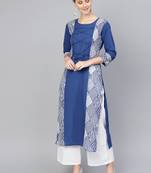 Blue printed Cotton kurti