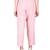 Pink Cotton Slub Straight Pants