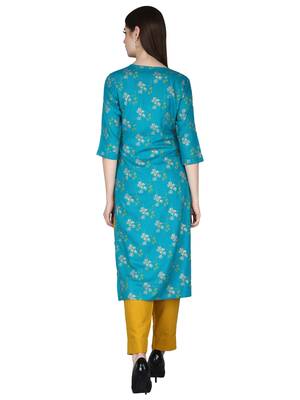 Yellow Cotton Khadi Straight Pants 4
