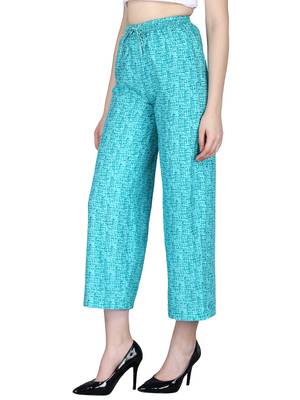   Green Rayon Printed Palazzo 3