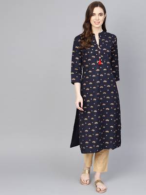 Blue printed Cotton kurti 2