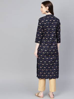 Blue printed Cotton kurti 5