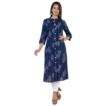Blue printed Cotton kurti 1