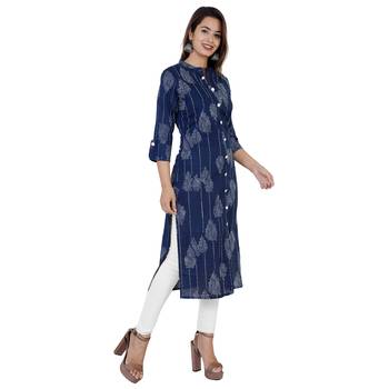 Blue printed Cotton kurti 2