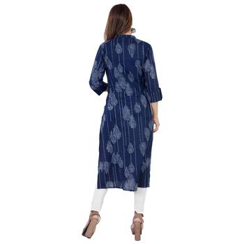 Blue printed Cotton kurti 4