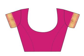 Pink woven banarasi silk saree with blouse 4