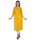 mustard printed Cotton kurti