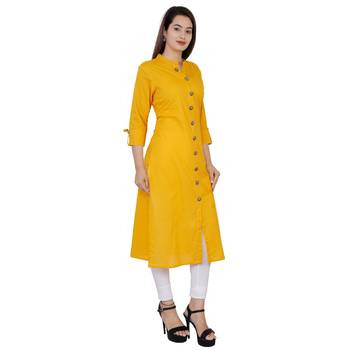 mustard printed Cotton kurti 2