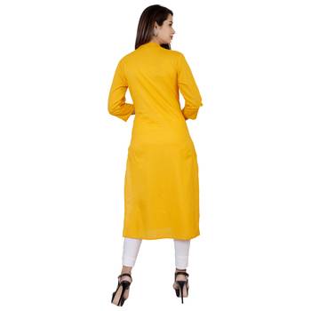 mustard printed Cotton kurti 5