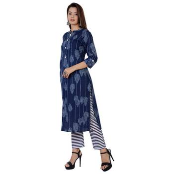 Blue printed Cotton kurti 3