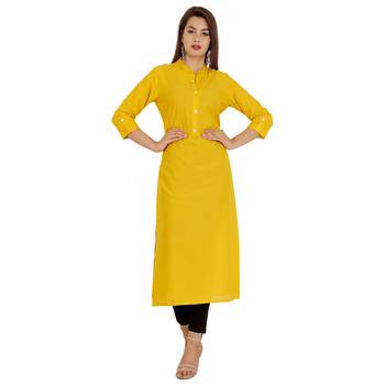 mustard printed Cotton kurti 1