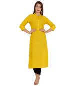 mustard printed Cotton kurti