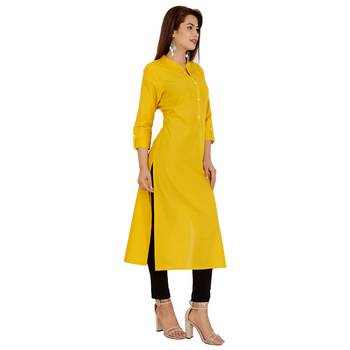 mustard printed Cotton kurti 2