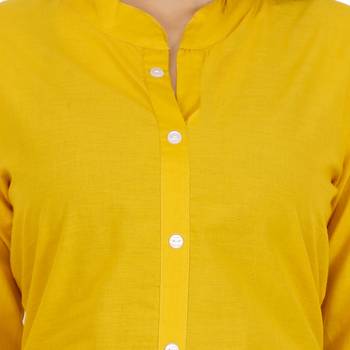 mustard printed Cotton kurti 4