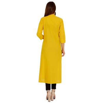 mustard printed Cotton kurti 5