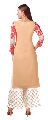 Red printed crepe kurtas-and-kurtis 4