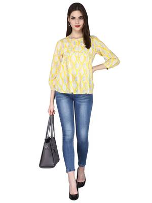Yellow Printed Cotton Top 1