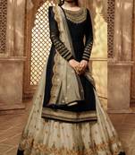Black embroidered faux georgette salwar