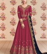 Pink embroidered georgette salwar