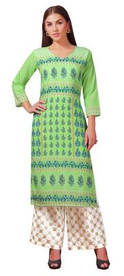 Green printed crepe kurtas-and-kurtis 1