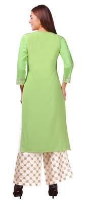 Green printed crepe kurtas-and-kurtis 4