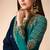 Royal-blue embroidered faux georgette salwar