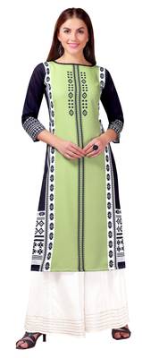 Green printed crepe kurtas-and-kurtis 1