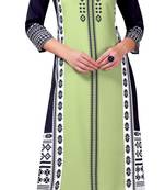 Green printed crepe kurtas-and-kurtis