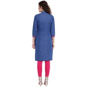 Blue embroidered cotton kurtas-and-kurtis 2