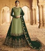 Light-green embroidered faux georgette salwar