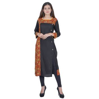 Grey Rayon Jaipuri Kurti 1