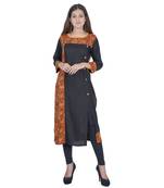 Grey Rayon Jaipuri Kurti