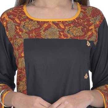 Grey Rayon Jaipuri Kurti 4