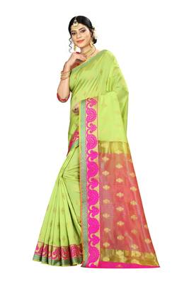 Women   s lemon Pure Banarasi silk Designer Saree with Wovan Design 2