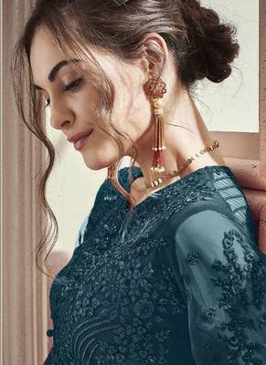 Green Embroidered Net Salwar 2