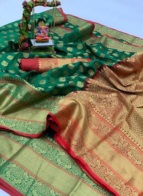 green Art Silk Party Wear Saree 1