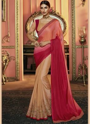 Multicolor Party Wear Designer Embroidery Saree 1