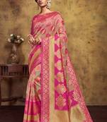 Cream Art Silk Party Wear Saree