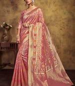 Onion Pink Art Silk Party Wear Saree