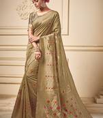 Beige Art Silk Party Wear Saree